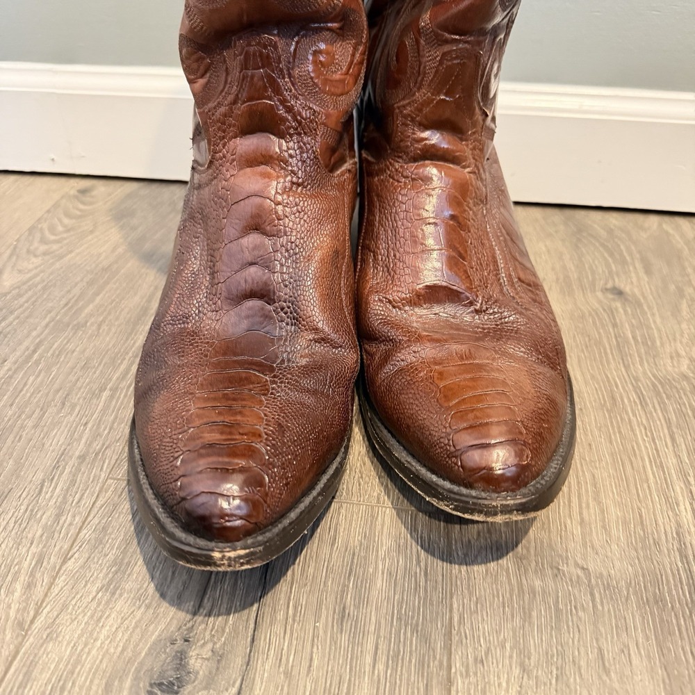 Dan Post Mens DP26636 Ostrich Leg Cowboy Western Boots Size 12 - Picture 3 of 9